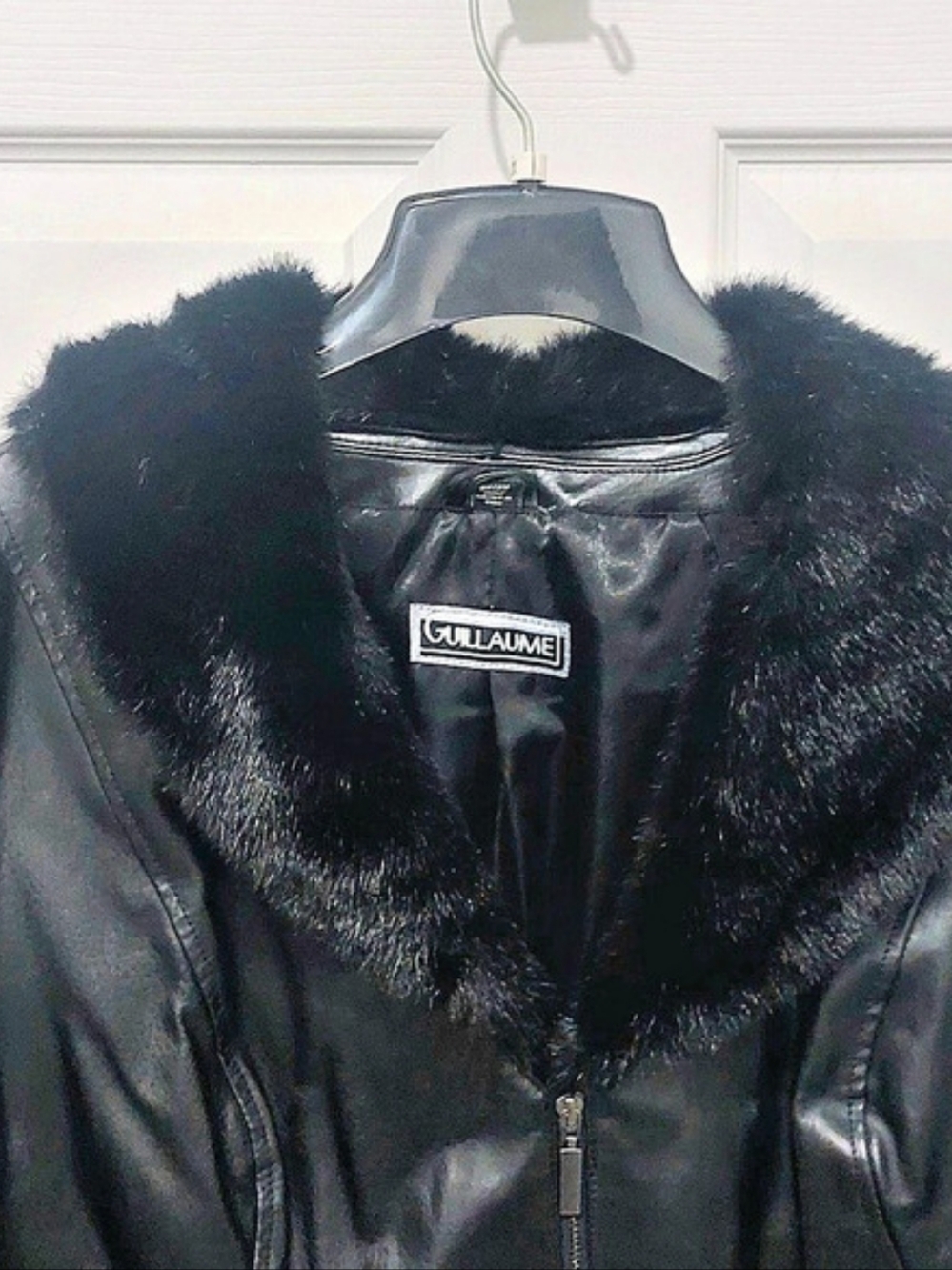GUILLAUME Black Faux Fur Collar Jacket Like New 2X